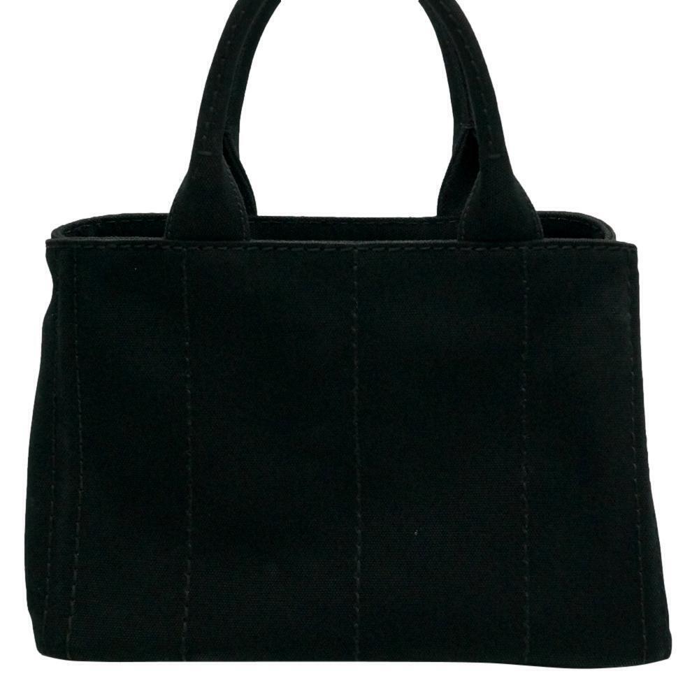 Prada Canapa Bag Tote Shoulder Black Card